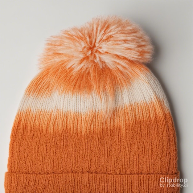 Gorro de lana de invierno naranja.