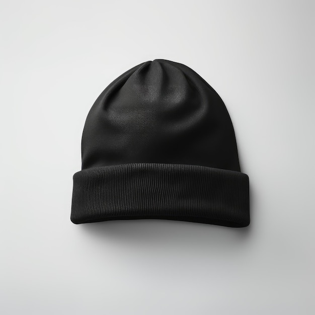 Foto gorro liso preto elegante para design de maquete