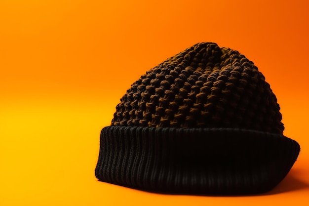 Foto un gorro negro con un gorro negro en él