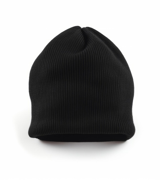 Foto gorro preto isolado em fundo branco