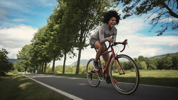 Foto gostando de andar de bicicleta