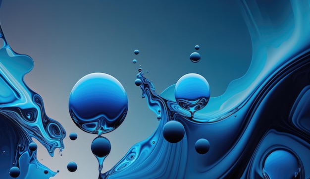 Una gota de agua azul