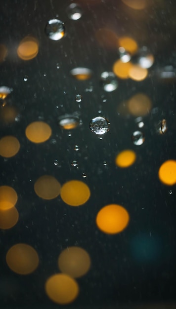 Foto la gota de agua en la carretera durante los días de lluvia fue filmada de cerca.