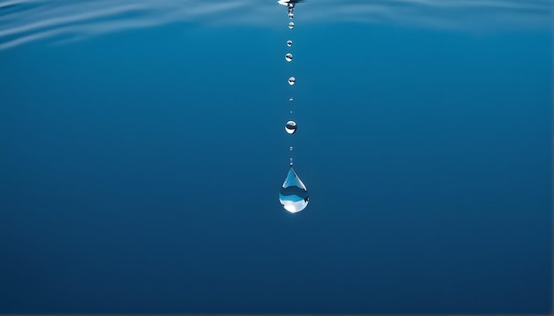 Foto una gota de agua está cayendo en el agua