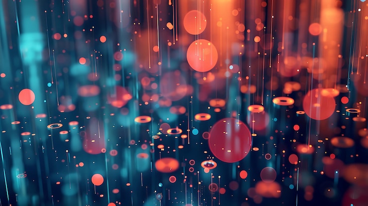 Foto una gota de agua de colores está rodeada de burbujas
