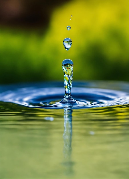 una gota de agua está a punto de caer en el agua