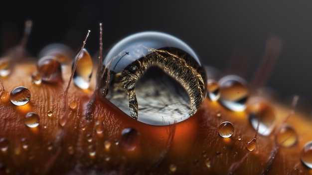 Una gota de agua se muestra en una hoja.