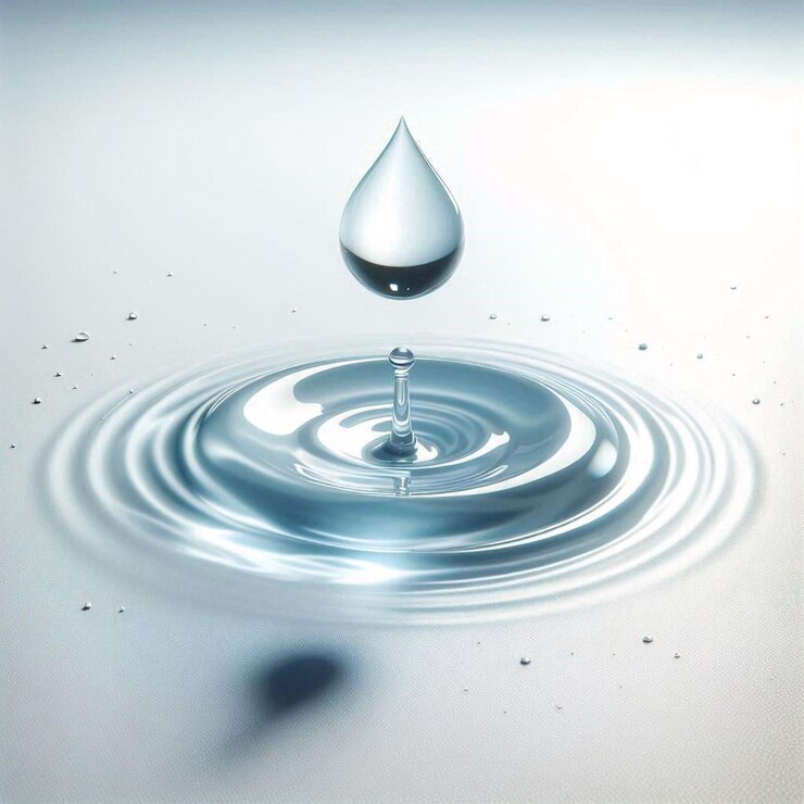 una gota de agua que está cayendo en una gota