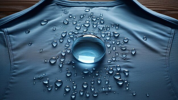 Foto una gota de agua rodeada de ropa