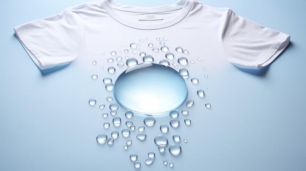 Foto una gota de agua rodeada de ropa