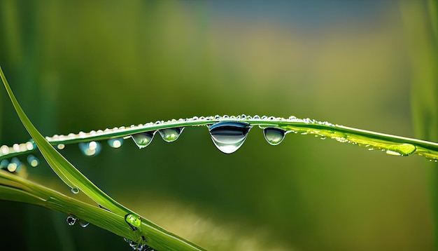 Gota de agua sobre un tallo de hierba