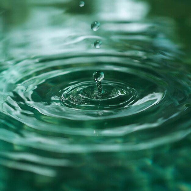 una gota de agua tiene un salto de agua en ella