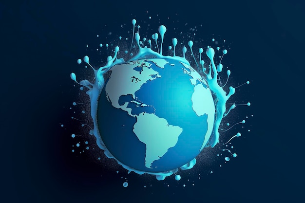 Gota de agua con tierra Día Mundial del Agua AI Generativo