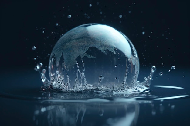 Gota de agua con tierra Día Mundial del Agua AI Generativo