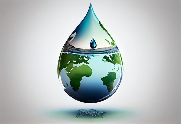 Gota de agua con tierra para el Día Mundial del Agua Genera Ai