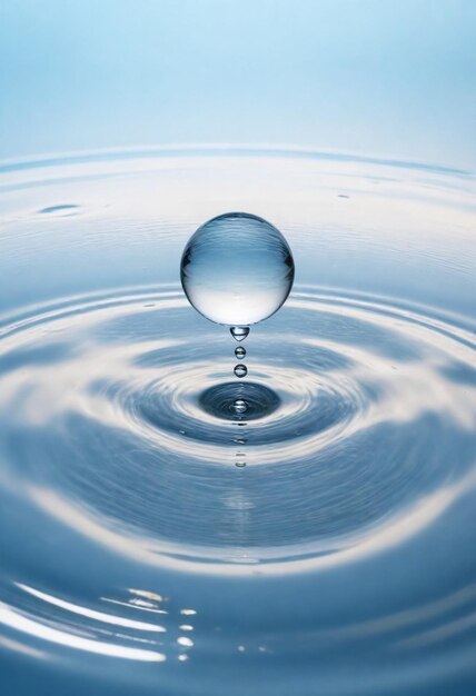 Foto una gota de agua se está vertiendo en una caída de agua