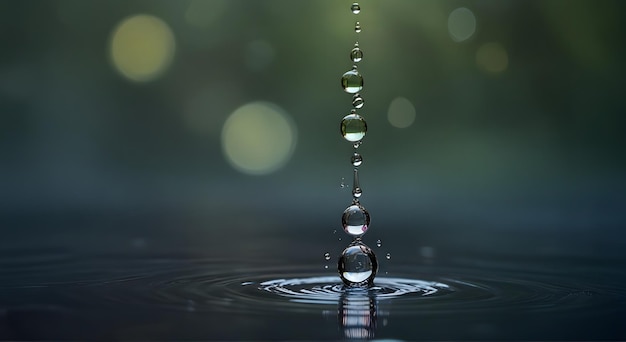 Foto una gota de agua se está vertiendo en un vaso