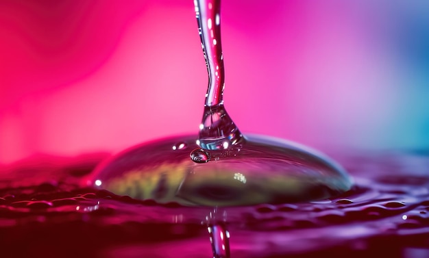 Una gota de agua se vierte en una piscina.