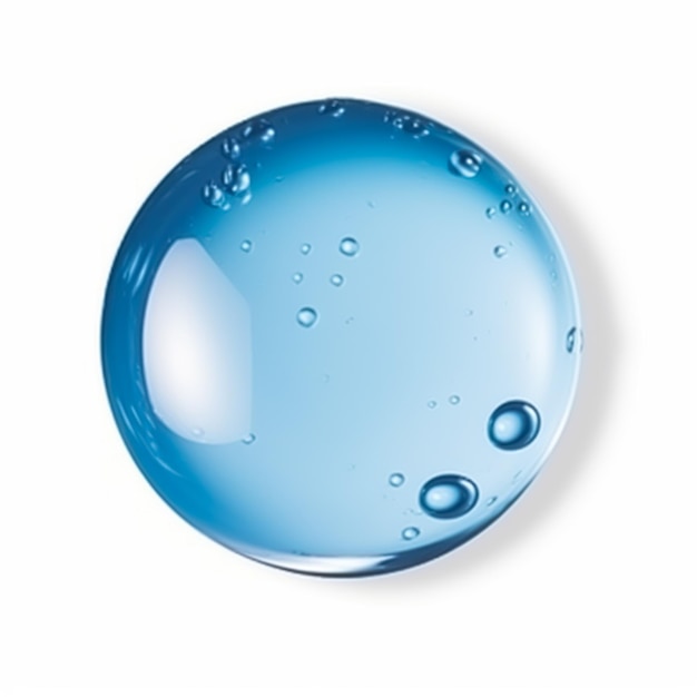 Gota de círculo azul de glicerina de agua o muestra de producto de gel cosmético aislado sobre fondo blanco ai generativo