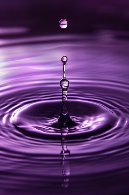 gota de água em fundo roxo