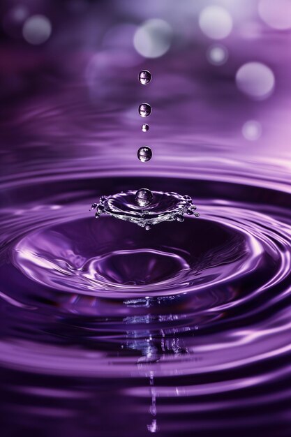 gota de água em fundo roxo