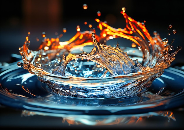 Gota de água em uma tigela de água