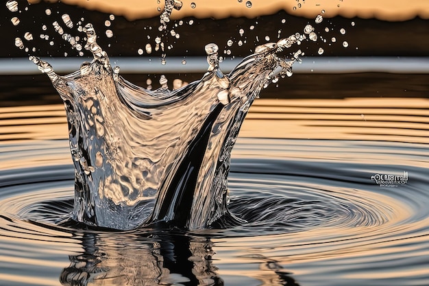 gota de água na superfície de um lago gota de água na superfície de um lago gotas de água no rio