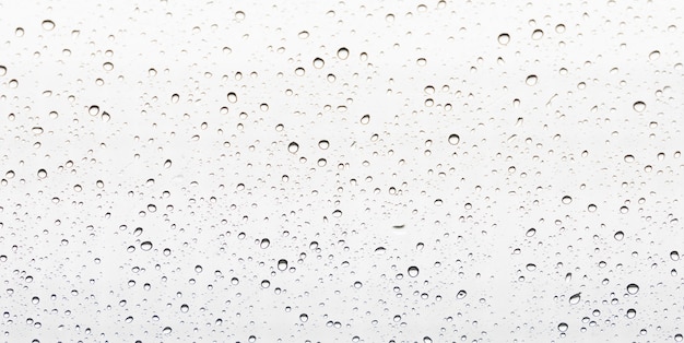 Foto gota de chuva em vidro em fundo branco