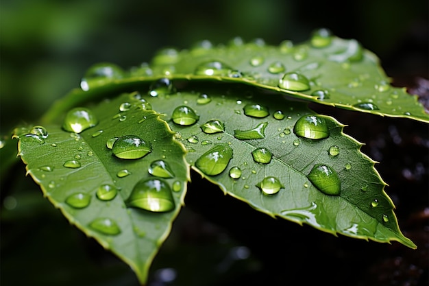 Gota de la perfección de la naturaleza en la hoja