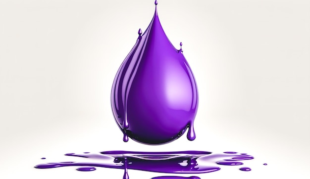 Gota púrpura de pintura AI generativa de primer plano