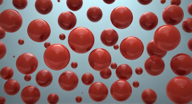 una gota roja de agua que está en un fondo azul