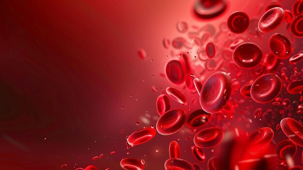 Foto una gota de sangre roja con un fondo rojo