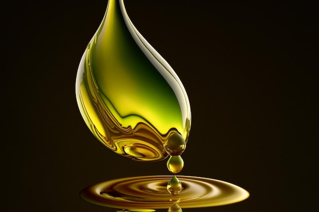 Gota de suero de aceite de belleza aislada en blanco Gel líquido con muestra de burbujas primer plano Producto para el cuidado de la piel fotografía macro Generación AI