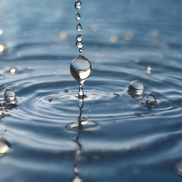 Gotas de aceite blanco en la superficie del agua