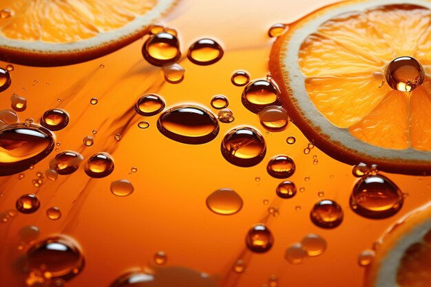 Foto las gotas de aceite de naranja generan ai