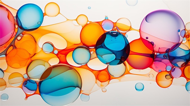 Foto gotas de aceite en la superficie del agua fondo abstracto de colores gotas de petróleo en la superficie el agua