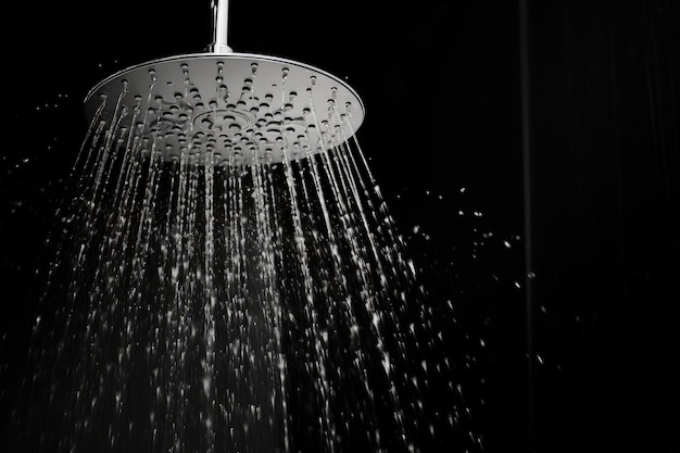 Foto gotas de agua de un cabezal de ducha