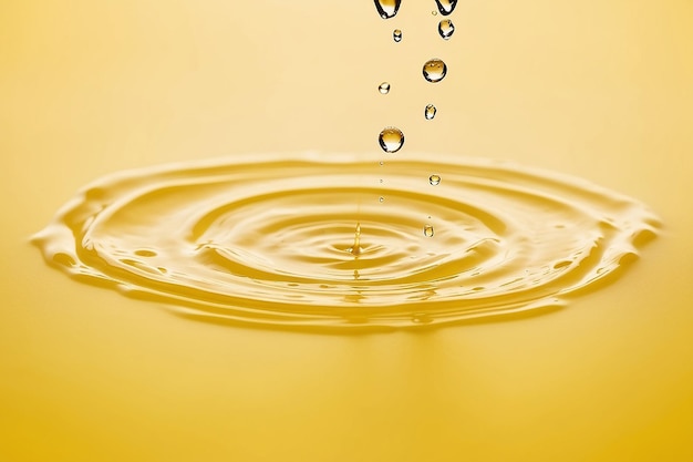 Gotas de agua contra un fondo amarillo