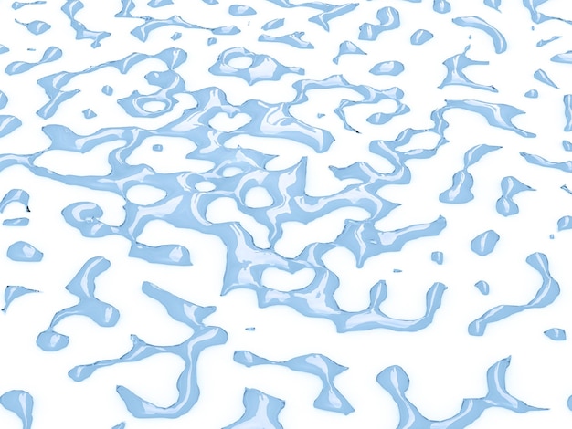 Gotas de agua en un fondo blanco Ilustración 3D