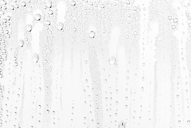 Gotas de agua de fondo blanco sobre el vidrio, papel tapiz de superposición de diseño abstracto