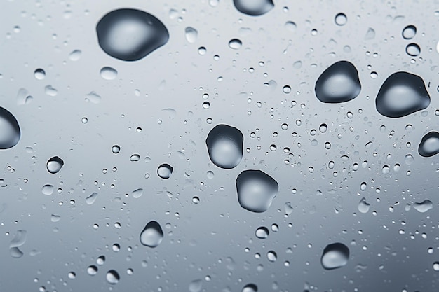 Gotas de agua en un fondo gris aspecto estético