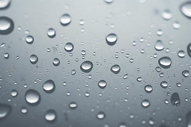 Gotas de agua en un fondo gris aspecto estético