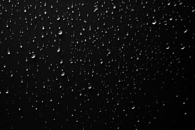 Gotas de agua en el fondo negro condensación de lluvia