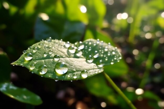 Las gotas de agua con gas brillan a la luz del sol Ai generativo