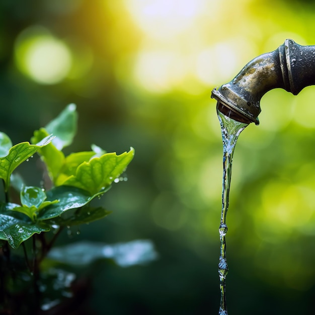 Gotas de agua del grifo