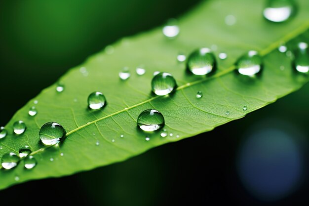 gotas de agua en la hoja verde Generativo Ai