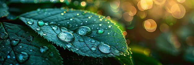 Foto gotas de agua en una hoja verde