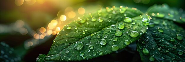 Foto gotas de agua en una hoja verde