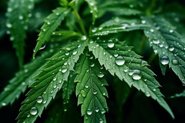 gotas de agua en una hoja