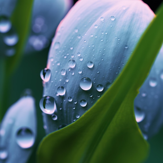 gotas de agua en la hoja